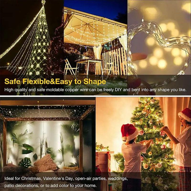 Wtaleop 75ft Outdoor String Lights Waterproof, Plug-in Fairy Lights, 200LED