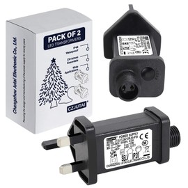 Illuminate Your Holidays with the Reliable Replacement Power Supply for CZJUTAI JT-DC JT-EL/FC Christmas Lighting， ([2Pcs]Threaded-Multifunction-36V12W)