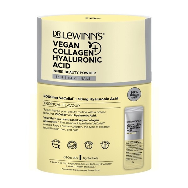 Dr. LeWinn's Vegan Collagen+ Hyaluronic Acid Inner Beauty Powder Sachets 6g X 30