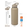 CB Japan Santeco Water Bottle, Sports Bottle, Beige, Direct Drinking
