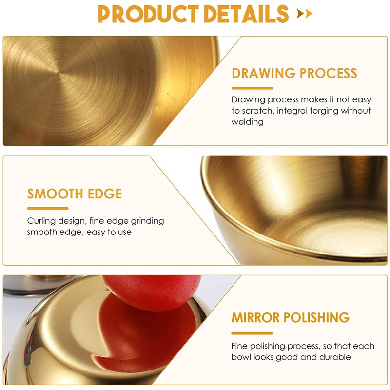 Dipping Bowls, Stainless Steel Dipping Sauce Dishes, Small Round Seasoning