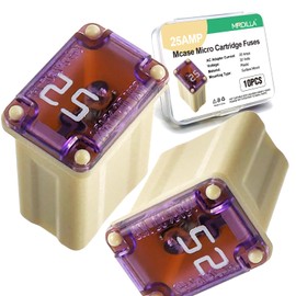 10PCS 25Amp Micro Cartridge Fuses，608830 Car Square Fuse FMM Mcase Fuses，Low Profile Box Shaped Automotive Fuses for Cars, Trucks and SUVs (25A)