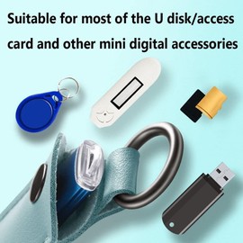 3PCS Leather U Disk Pouch Key Ring Holder USB Flash Drive Storage Bag Pen Drive Protective Cover Memory Stick Case