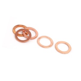 ACROPIX 14mmx20mmx1.5mm Copper Flat Ring Sealing Crush Washer Gasket Copper Tone - Pack of 5