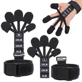 Pack of 2 Finger Extensors, Grip Strength Trainer for Elderly, 3 Level Hand Gripper, Adjustable Finger Trainer, Finger Exercise Device, Ideal for Physiotherapy