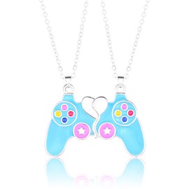 YANCHUN Couple Gifts for Him Her Valentines Day Gifts for Her Valentines Day Accessories Outfits Game Controller Necklaces Heart Matching Necklace for Couples BFF Friendship Gifts