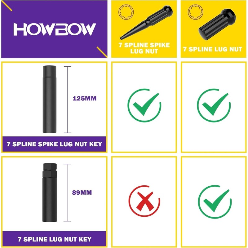 howbow 7 Spline Socket key for M14x1.5,M14x2.
