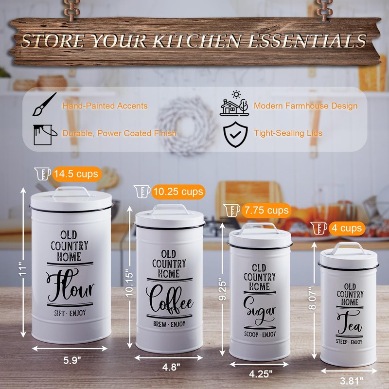 DAYYET Canisters Sets for the Kitchen, Airtight Kitchen Canisters for
