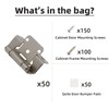 Decobasics 50 Pack 1/2" Overlay Brushed Nickel Cabinet Hinges for