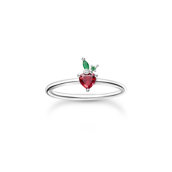 THOMAS SABO TR2350-699-7 Strawberry Ring 925 Sterling Silver, Sterling Silver,