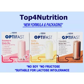 OPTIFAST POWDER SHAKES | CHOCOLATE | 35 SERVINGS | MIX | NEW FORMULA - 5 BXS STRAWBERRY