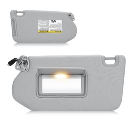 Sun Visor with Light for 2013-2018 Nissan Pathfinder, 2014-2017 Infiniti QX60, 2013 JX35, Left Driver Side Gray Sunvisor Replacement 96401-9PB0A