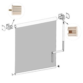 Lihopefe Universal Replacement Mounting Brackets of Exterior Sun Shades Roller up Blinds,Indoor/Outdoor (Beige, 38mm Clutch Plug)