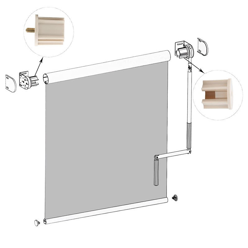 Lihopefe Universal Replacement Mounting Brackets of Exterior Sun Shades Roller