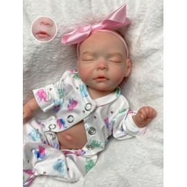 Aniiyy 10 Inch Silicone Newborn Baby Doll, Open Mouth Lifelike Girl Doll