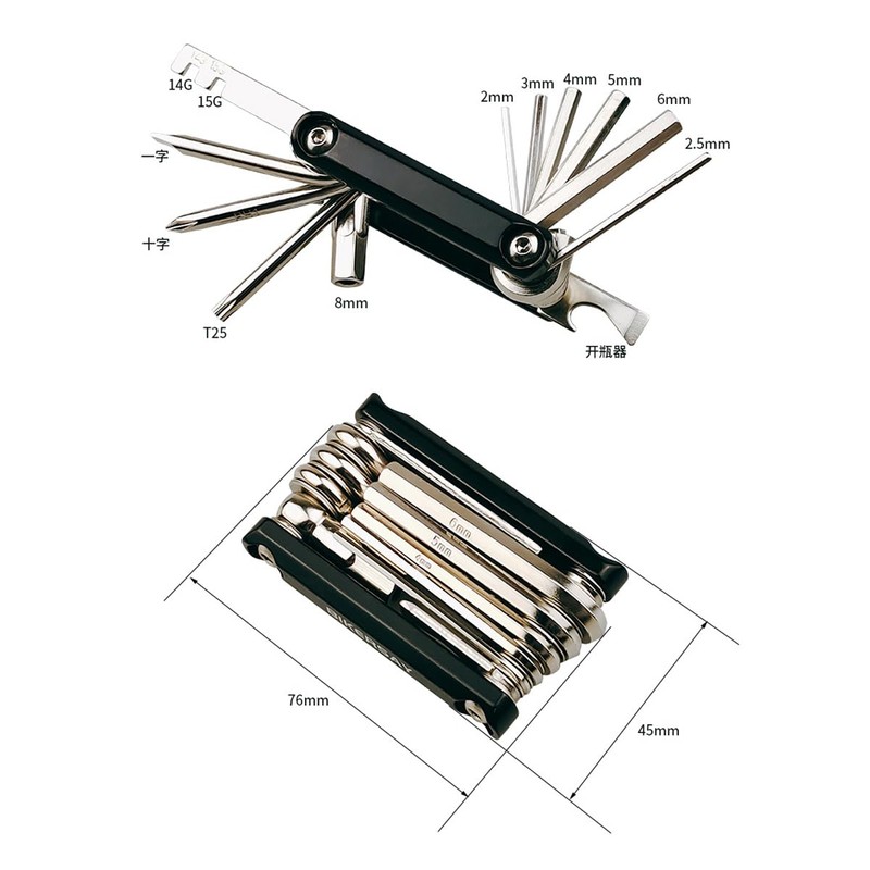 HOUSON 13-in-1 Folding Bicycle Tool Set, Bicycle Multi-Tool with Hex