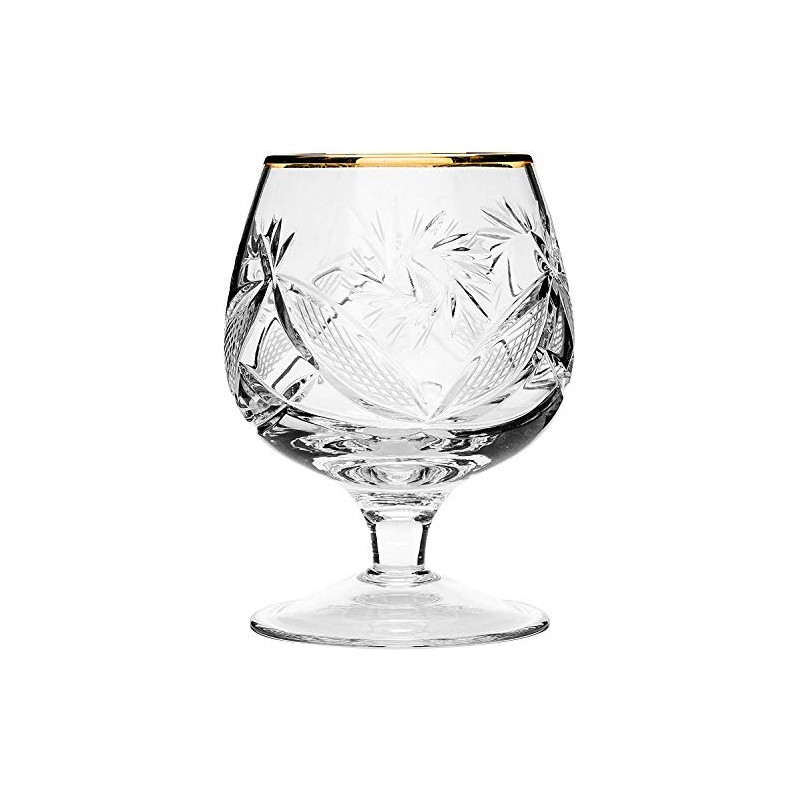 Set of 2 Hand Made Vintage Crystal Glasses, Brandy &
