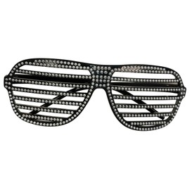 Macho Man Studded Colored Costume Glasses - Black