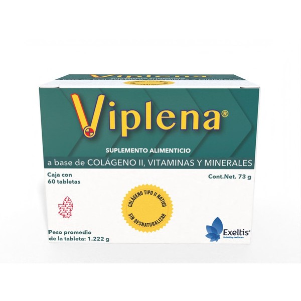 Viplena, Suplemento Alimenticio con Colageno II, Vitaminas y Minerales, 60
