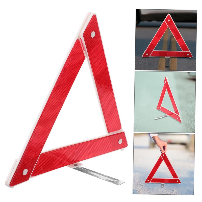 BUGUUYO Roadside Emergency Triangle Reflective Plastic Car Warning Sign Symbol