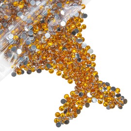 qiipii 5000PCS 4mm Orange Yellow Resin Crystal Rhinestones for Crafting SS16 Light Orange Flatback Stones Bulk Diamonds Crystals Gems Charms Supplies for Nails Face Eyes Makeup Tumblers DIY Crafts