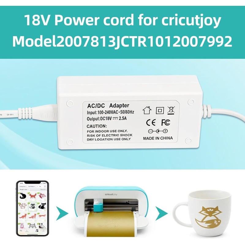 lojiraz 18V Charger Power Cord for Cricut Joy Smart Cutting
