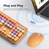 MOFII Wireless Keyboard and Mouse Combo, Retro Keyboard with Round