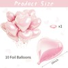 Hengfengmy Foil Heart Balloons, 10Pcs Heart Shape Balloons Mylar Balloons