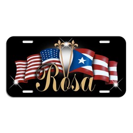 Puerto Rico USA Unity Flags Auto License Plate Personalize Puerto Rican American