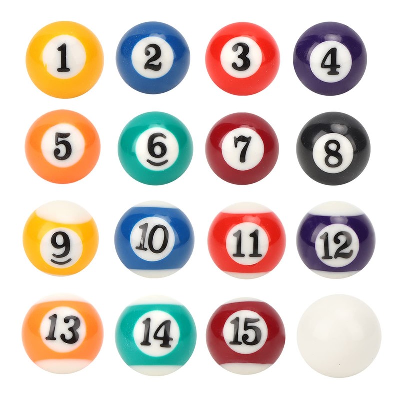 Mini Table Billiard Balls,16Pcs EcoFriendly Resin Material Billiard Ball,Mini Pool