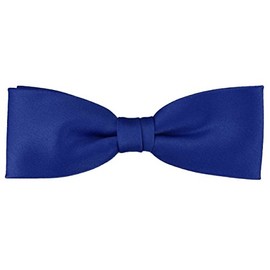TigerTie Pre-Tied Slim Bow Tie Plain + Box, darkblue