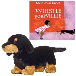 Ezra Jack Keats Gift Set Includes Whistle for Willie Board Book with Dachshund Stuffed Animal Plush Dog and We 3 Books Book Gift Bag (an Educational Classic of Practicing and Learning)