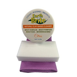 Earth Brite 500g Citrus Tub Natural All Purpose Cleaner with Eraser and Diamond Towel