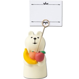 DECOLE ZCB-37468 Fruit White Bear, Approx. 10.2 x 11.0 x 2.0 inches (26 x 28 x 50 mm), Wire Not Included