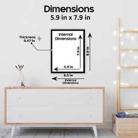 Black Pine Wood Photo Frame 6x8 inch (15x20 cm) with Shatterproof Acrylic Glass | Modern 6 x 8 inch (15 x 20 cm) Wooden Picture Frame