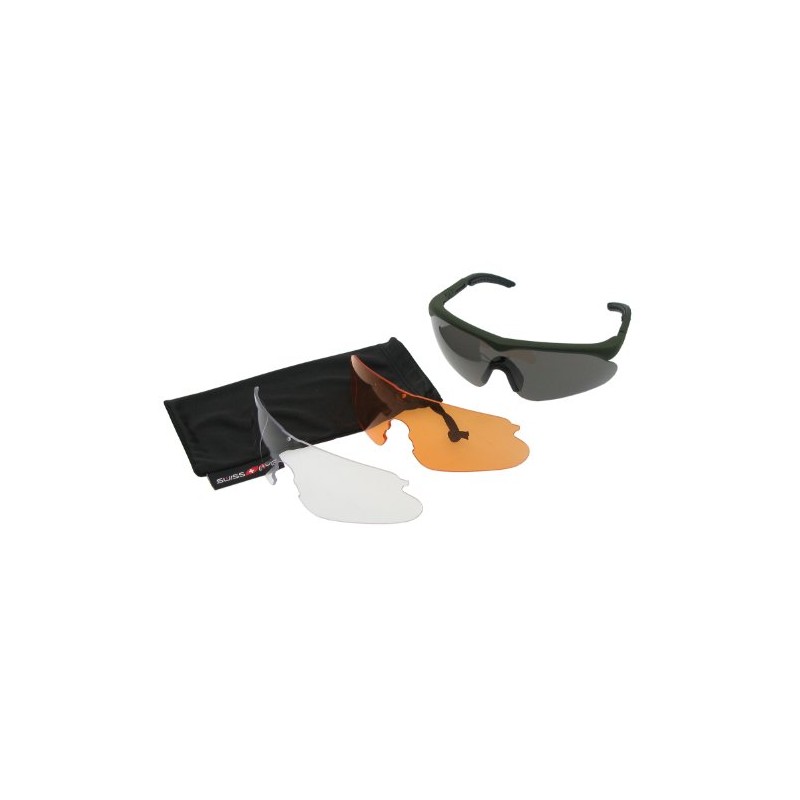 Swiss Eye Raptor glasses, frame -rubber green-, 3 lenses, antifog/antiscratch