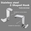 Kyuionty 5 Pcs Over The Door Hooks Z-Shaped Hanging Hooks