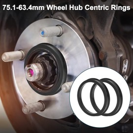 TUCKBOLD Car Wheel Hub Centric Rings Durable Wheels Center Shaft Shock Absorbing Hubrings Black 2 Pcs OD 75.1mm to ID 63.4mm Plastic