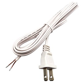 National Artcraft® 8' White Lamp Cord with Molded Plug, Stripped Ends and NO On/Off Switch (Pkg/1)