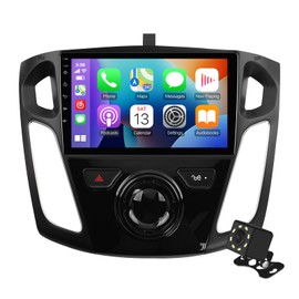 9 Inch IPS Touchscreen Android 13 Car Stereo for Ford Focus 2012-2018 with Wireless CarPlay & Android Auto 2+32GB Car Radio, Support GPS, WiFi 6, Bluetooth,5.4, FM Radio, Backup Camera, SWC, Dual USB