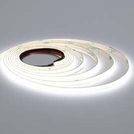 TOPAI 12V Thin 3mm COB LED Strip 6000K Daylight 16.4ft Bright White CRI>90 Uniform Dotless 384LEDs/M Adhesive Flexible Cuttable LED Tape Light for DIY, Bedroom, Under Cabinet Lighting