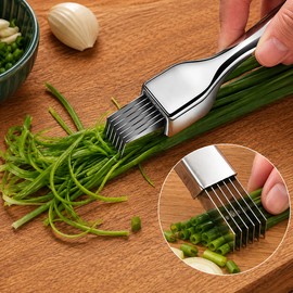 2-Pack Green Onion Slicer for Fast Food Prep – Multi-Blade Stainless Steel Scallion Shredders for Kitchen & Garnishing