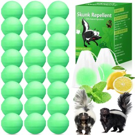 24 Pack Natural Peppermint Skunk Repellent for Yard, Skunk Raccoon Repellent for Outdoor Yard Garden Under House | Long-Lasting Protection | Safe for Dogs and Children