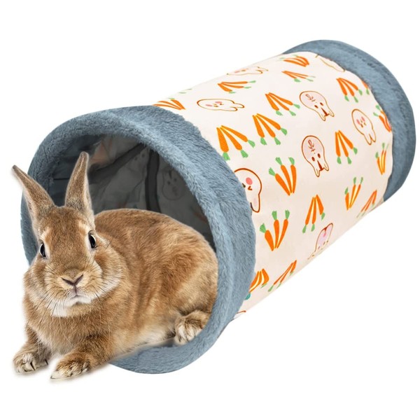 BluFied Rabbit Tunnel, Pet Toy, Foldable, Easy Storage, Exercise Tube, Bunny Hamster, Hideaway, Small Animal Activities, Play, For Guinea Pigs, Hamsters, Rabbits, Φ10.6 x 19.3 inches (27 x 49 cm)