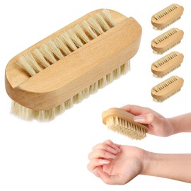 LOPHE Hand Brush, 4 Pieces Nail Brush, Wooden Hand Wash Brush with Double-Sided, Hand Brushes for Hands, Fingernails, Sink