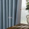 KOUFALL Bathroom Curtains Window,Calming Coastal Dusty Blue Linen Blackout Short
