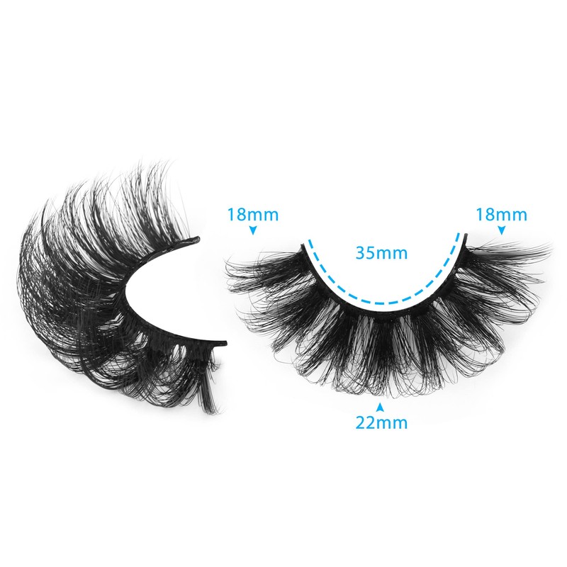 Focipeysa Dramatic Eyelashes Fluffy Faux Mink Lashes 22mm Long False