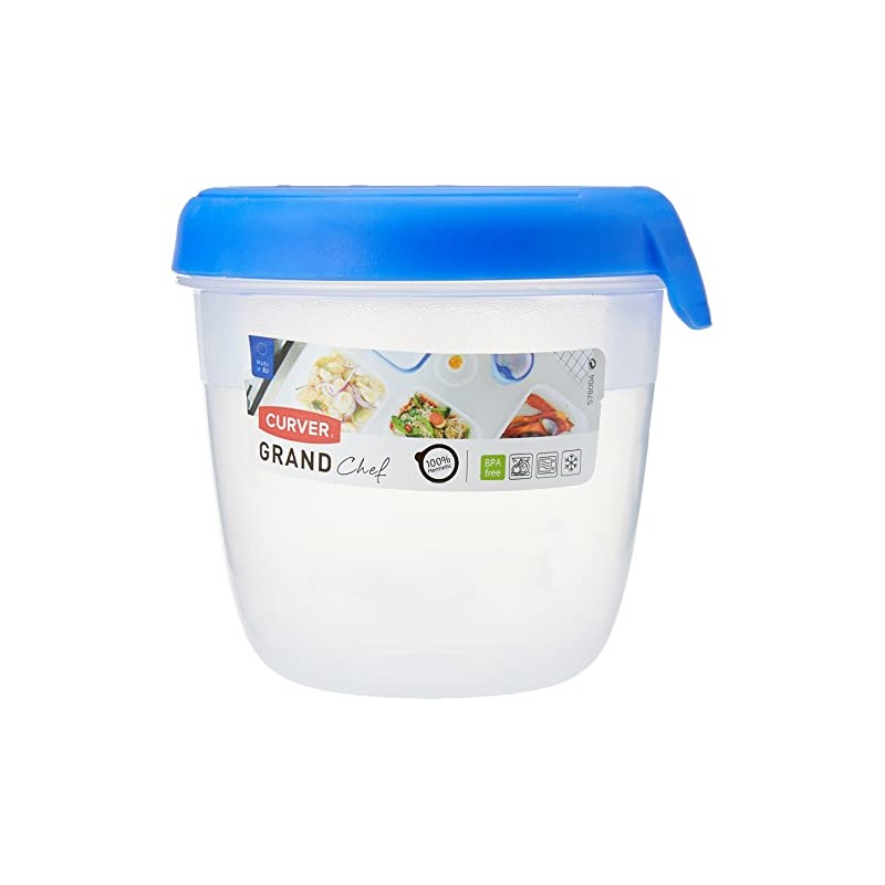 Curver Food Container Round 0,4l in Transparent/Blue, 15 x 10