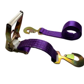 4 Ratchets Straps Car Hauler Trailer Auto Tie Down and 4 Axle Straps Tow Kit Purple - 8pc Set