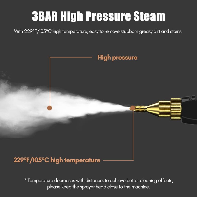 Portable Handheld Steam Cleaner, High Temperature Pressurized Steam Cleaning Machine
